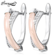 Moda brincos de cerâmica em forma de u design exclusivo aço inoxidável branco laranja rosa jóias para presentes de noivado de casamento feminino 2024 - compre barato