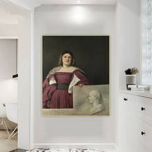 Kawon-retrato de uma senhora, tela de pintura a óleo, pôster, decoração de parede para casa 2024 - compre barato