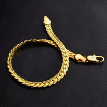 5MM 2 Colors Men Bracelet Vintage Curb Chain Bracelet Women Flat Snake Bone Bangles & Bracelets Jewelry 2024 - buy cheap