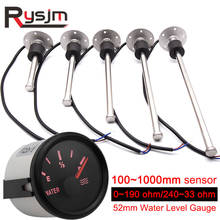 Sensores de nivel de agua de 52mm, 0-190ohm, 240-33ohm, Sensor de nivel de combustible de 150, 250, 300, 350mm, unidad receptora de combustible, indicador automático para coche y barco 2024 - compra barato