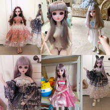 60cm BJD Doll with Makeup Naked Baby Girl 21 Joints 4D Real   Eyes Beautiful Hair Baby Dolls for Girls Fashion Doll Girls Toys 2024 - buy cheap
