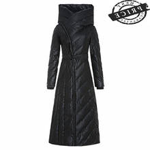 Chaqueta de plumón de pato para mujer, abrigo largo, Parkas, color negro, 2021, CJ523 2024 - compra barato