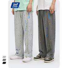 INFLATION Grey Sweatpant Men Splash Ink Hip Hop Sweatpant For Men Jogger Pants Cotton Lounge Pants Streetwear 3666S21 2024 - buy cheap