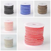 20yards/roll 3x2mm Rivet Faux Suede Cord Faux Suede Lace with Aluminum Cabochons for Jewelry Making DIY Flat String Rope 2024 - buy cheap