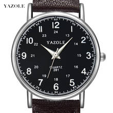 YAZOLE Men Watch PU Leather Waterproof Quartz Analog Casual Ultra thin Wrist Watches for Men relojes para hombre Male Clock Gift 2024 - buy cheap