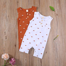 Newborn Cotton Casual Sleeveless Romper Toddler Baby Sun Print Round Neck Button Jumpsuit with Pocket Toddler Summer Clothes 2024 - buy cheap