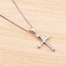 S925 Pure Silver Pendant Woman Drilling Cross Pendeloque Cut Concise Accessories Short Fund Clavicle Pure Silver Necklace sp90 2024 - buy cheap