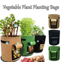 Bolsa contenedor para cultivo de patatas, plantador artesanal de tela de PE, plantación de verduras, jardinería, espeso, maceta de verduras, bolsa de cultivo, herramienta de jardín 2024 - compra barato