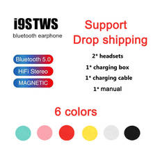 I9s TWS разноцветные Беспроводные Мини Bluetooth наушники, Беспроводные стереонаушники, портативные спортивные Bluetooth гарнитуры 5,0 2024 - купить недорого