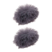 2xGray Furry Cover Wind Screen Windshield Wind Muff for Lapel Lavalier Microphone 2024 - buy cheap