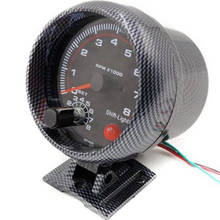 Medidor de tacômetro elétrico, 0-8000 rpm, 95mm, carbono, luz de mudança interna, 4, 6, 8 cilindros, impulsionador, velocímetro, carro 2024 - compre barato