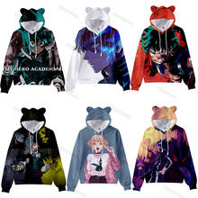 2020 Boku No Academia Todoroki Shoto Cosplay Hoodie Halloween Cat Ear Pullover Women Girls Cropped Hoody Short Tops 2024 - buy cheap