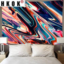 HKOK Mysterious Colorful Painted Wall Large Art Tapestry Psychedelic Wall Hanging Beach Towel Polyester Fiber Blanket Decor 2024 - buy cheap
