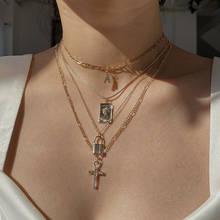 Женское винтажное ожерелье в стиле бохо, ожерелье с подвеской в виде буквы А, с кристаллами, Многоуровневое геометрическое ожерелье 2024 - купить недорого