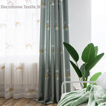 Fresh Modern Children's Curtain Simple Cotton Multi-Color Embroidery Curtains for Living Room Bedroom Rainbow Embroidery 2024 - buy cheap