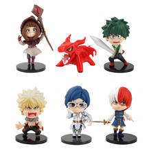 7-10cm 6pcs/set My Hero Academia Figure Toys Tenya Todoroki Bakugou Midoriya Izuku Q Version Doll 2024 - buy cheap