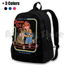 Caring For Your Demon Cat Outdoor Hiking Backpack Riding Climbing Sports Bag Cats Demon Horror Occult Hell Funny Retro Humor 2024 - buy cheap