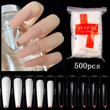 500Pcs/bag Clear Natural French Ballet Coffin False Acrylic Nails Art Tips UV Gel Ultra Flexible Fake Nail Manicure Tools 2024 - buy cheap