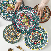 Vajilla creativa de cerámica pintada a mano bajo el esmalte, plato de porcelana para carne, postre, pastel, Sushi, estilo bohemio 2024 - compra barato