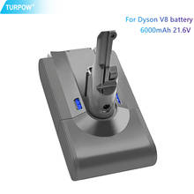 Turpow 6000mAh 21.6V V8 Battery For Dyson V8 Batteries Absolute V8 Animal Li-ion SV10 Vacuum Cleaner Rechargeable battery 2024 - buy cheap