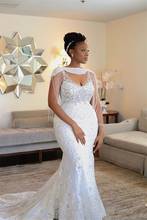 Vestidos de novia africanos de talla grande, sirena, vestidos de novia con envoltura, apliques de encaje, Bohemain, vestidos de novia 2024 - compra barato