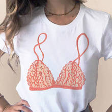 Летняя женская футболка с бюстгальтером и графическим принтом, простая женская футболка с круглым вырезом и коротким рукавом, Ulzzang Harajuku, футболка для девочек 2024 - купить недорого