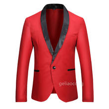 Formal Wedding Men Red/White/Black Blazer Tuxedo Jackets One Button Shawl Lapel Jacket Slim Fit Blazers Dinner Party Wear Jacket 2024 - buy cheap