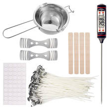 Kit de herramientas de artesanía de velas DIY con crisol, mecha de vela y termómetro para el hogar, herramientas de cera de Aroma de 50 Uds. 2024 - compra barato