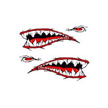 Calcomanía de vinilo impermeable con dientes de tiburón para Kayak, barco, coche y camión, pegatina de remo divertida DIY, 2 uds. 2024 - compra barato