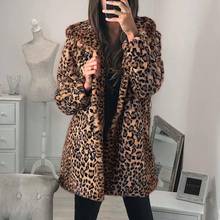 Faux Fur Coat Plus Size Women Winter Fluffy 2019 Plush Coat Fashion Leopard Hooded Coat Warm Soft Outwear Manteau Faux Fourrure 2024 - buy cheap