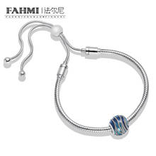 FAHMI-pulsera deslizante de plata de ley 100% 925, conjunto de remolinos azules, fabricantes de joyería de alta calidad, Envío Gratis 2024 - compra barato