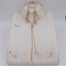 Ltaly-Conjunto de joyería de color dorado para mujer, juego de joyas de cuentas africanas, collar de moda, pendientes, 750 2024 - compra barato