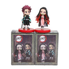 Figuras de Demon Slayer Kimetsu no Yaiba, Kamado, Tanjirou, Nezuko, juguetes de Navidad de PVC de 7cm, 2 unids/set/Set 2024 - compra barato