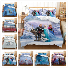 Anna Elsa Bedding Set Frozen 2 Queen King Size Bed Set Children Girl Duvet Cover Pillow Cases Comforter Bedding Sets 2024 - buy cheap