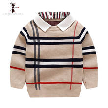 Suéteres informales para niños, ropa de punto de algodón con cuello redondo o giro hacia abajo, de Kung Fu Ant, para otoño 2024 - compra barato