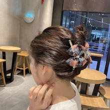 New Fashion Retro Bowknot Hair Claw Mini Elegant Transparent Color Cloth Ties Elegant Hair Crab Women Girl Hair Accessories 2024 - buy cheap