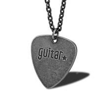 Retro Guitar Paddles Pendant Necklace for Men Woman Vintage Stainless Steel Music Necklaces Jewelry 24Inch Chain 2024 - buy cheap