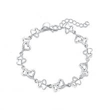 Korean Fashion Creative Beautiful Silver Love Crystal Couple Lady Bracelet 925 Sterling Silver Jewelry Charm Bracelet for Women 2024 - buy cheap