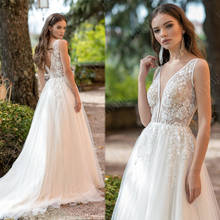 V neck Appliques Wedding Dress 2021 Lace Bride Dresses Elegant Wedding Gowns 2020 Wedding Bride Dresses Bohemian Suknia Slubna 2024 - buy cheap