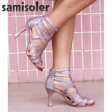 SamisolerFashion Ballroom Latin Tango Dance Shoes Women Soft Sole High Heels for Women  Stable Dancing latin dance shoes 2024 - buy cheap