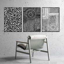 Abstrato geométrico cartaz preto branco pintura da lona nordic arte impressão decoração parede imagem para sala de estar decoração casa 2024 - compre barato