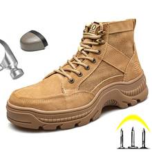 ZAPATOS DE TRABAJO DE SEGURIDAD indestructibles para hombre, botas militares de combate, zapatos antipinchazos de Kevlar, zapatillas de construcción impermeables antideslizantes 2024 - compra barato