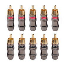 Conectores RCA de Audio macho, adaptadores de soldadura de Cable chapado en oro de 7mm, 2 uds./10 Uds. Para línea de vídeo Coaxial DIY, 1/5 pares 2024 - compra barato
