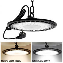 Iluminação industrial led ufo para garagem, lâmpada 100w 150w 200w, à prova d'água, 5 anos de garantia, iluminação industrial, teto de mercado para depósito de garagem 220v 2024 - compre barato