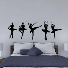 Set Of 5 Ballet Dancers Wall Sticker Vinyl Home Decor Girls Room Bedroom Ballerina Dancers Wall Decals Dancing Room Murals 4542 2024 - buy cheap