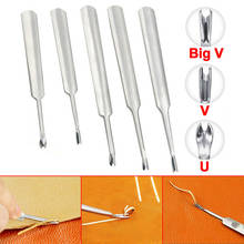 5Pcs Stainless Steel U+V Shaped Leather Edge Groover Skiving Tool Set Stitching Cutting Beveler Leathercraft Hole Puncher 2024 - buy cheap