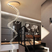 Nordic duplex spiral staircase chandelier modern minimalist living room hotel hanging lights acrylic novelty led hanging lamp 2024 - buy cheap