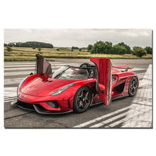 Koenigsegg cartaz de supercarro, arte de parede, veículo, imagem, impressão em tela, pinturas para decoração da sala de estar 2024 - compre barato