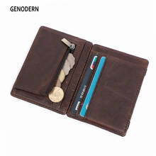GENODERN RFID Genuine Leather Men Card Holder Magic Wallet Slim Man Credit  Card Purse Coin Pocket  Male Wallets 2024 - buy cheap