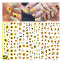 Nail Art Stickers Accessories 3D DIY Transfer Sticker Sunflower Acrylic Design Adhesive Manicure Slider Sticker Decoration 2024 - buy cheap